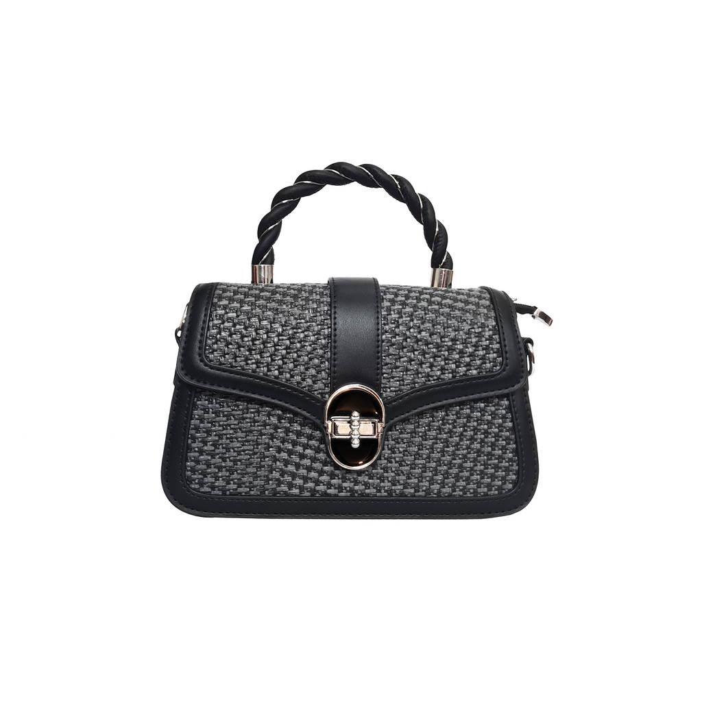 Velisse Noir Tweed Satchel