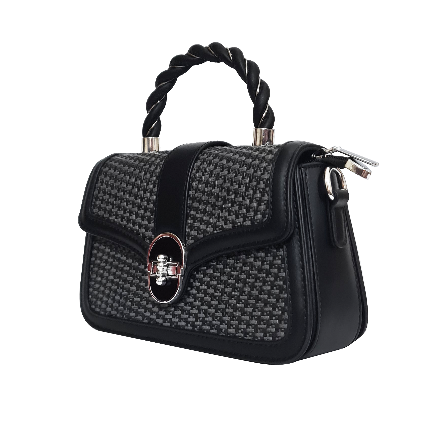 Velisse Noir Tweed Satchel