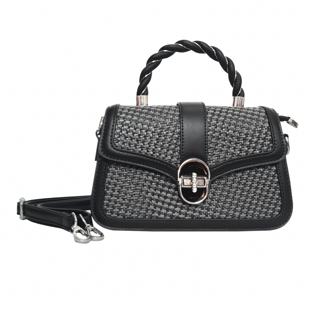 Velisse Noir Tweed Satchel