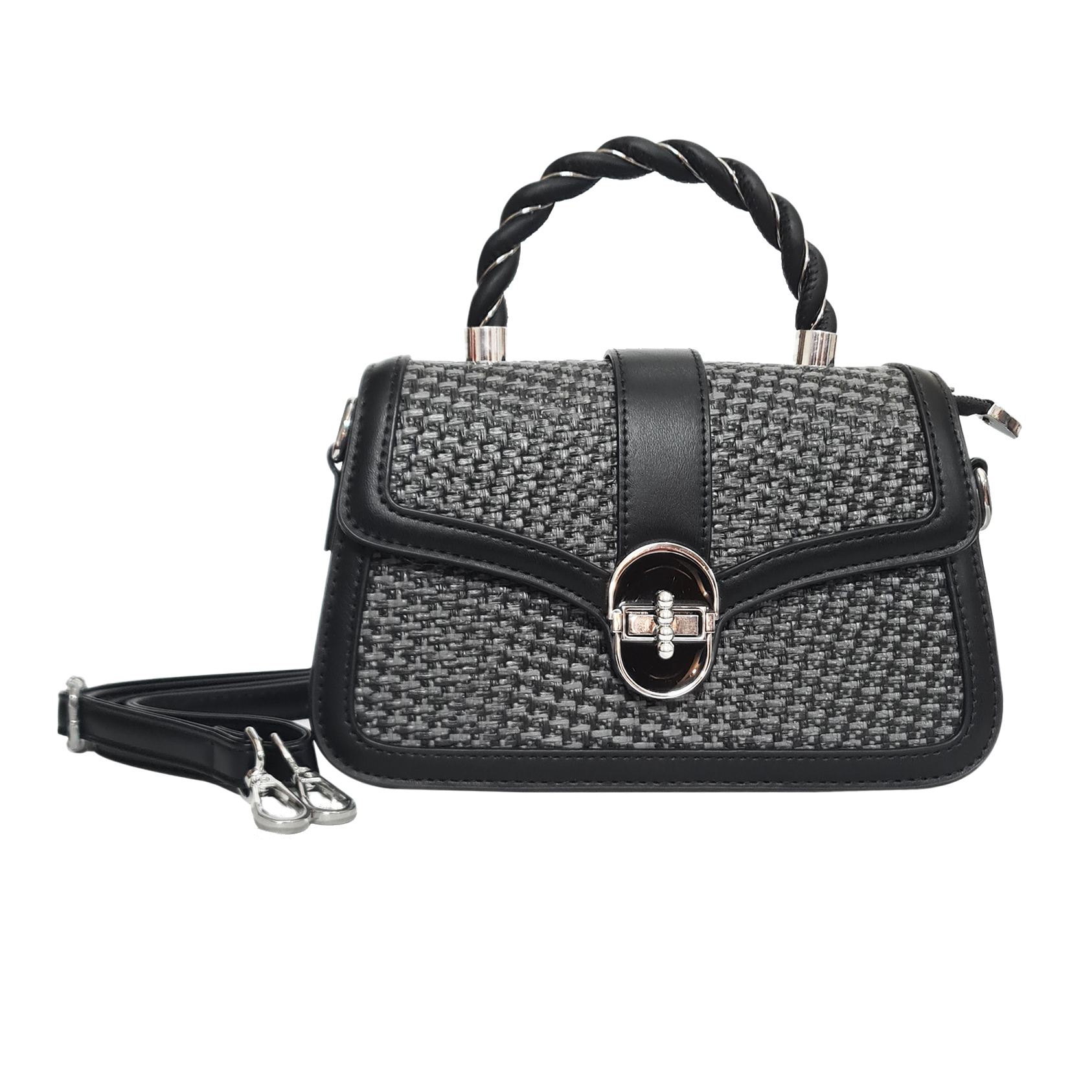 Velisse Noir Tweed Satchel