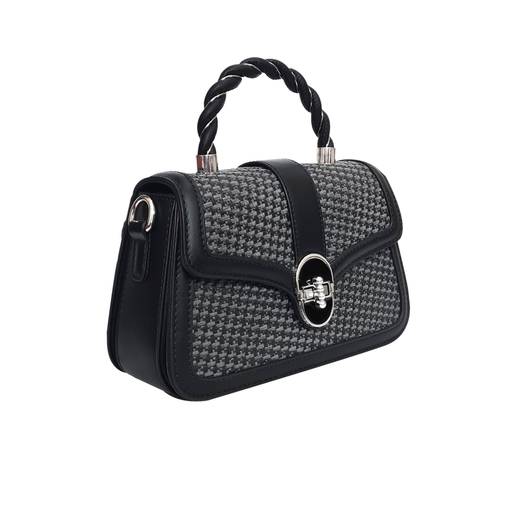 Velisse Noir Tweed Satchel