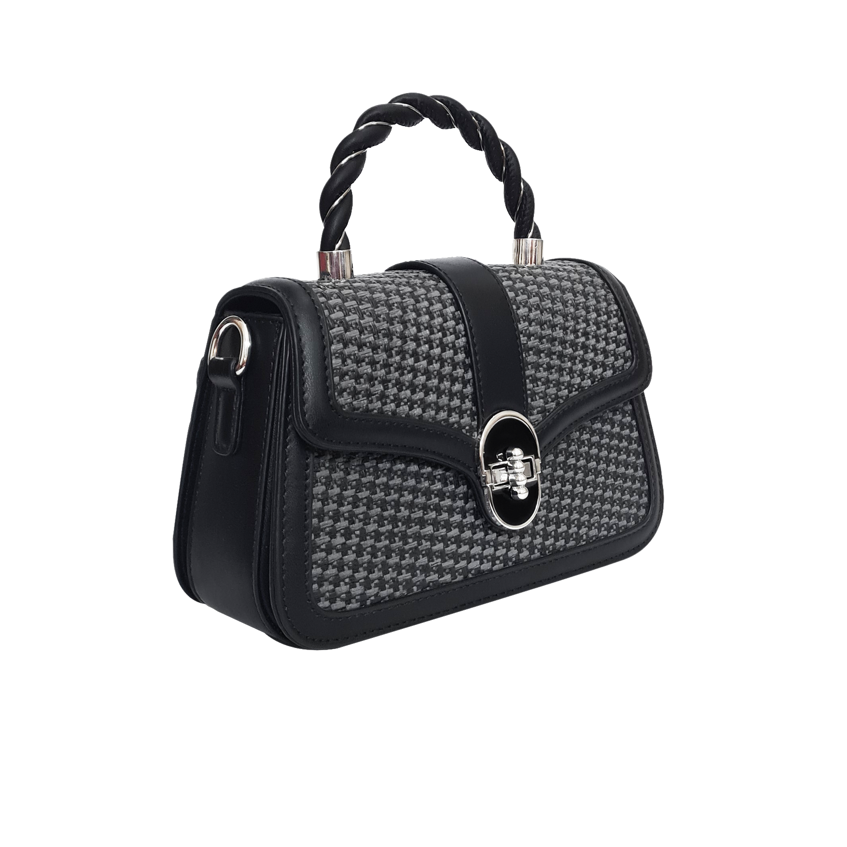 Velisse Noir Tweed Satchel